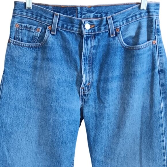 34x30 Women's Levis 560 Jeans Vintage Relaxed Fit Tapered Leg 1990's Mom Repairs - Picture 5 of 6